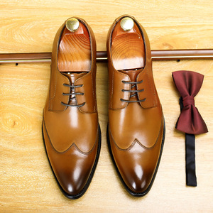 Nouvelles chaussures habillées en cuir véritable pour hommes à lacets, grande taille, chaussures décontractées de bureau, chaussures habillées en cuir décontractées pour hommes - Product Image 6