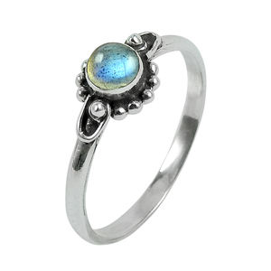 Natural Labradorite Bezel Setting <b>Rings</b> Handmade Vintage 925 Sterling Silver Gemstone Party <b>Ring</b> <b>for</b> Women Fashion Jewelry - Product Image 4
