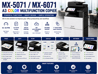 Imprimante multifonction A3 d'occasion 5071 6071, 50-60 ppm, copieur, scanner, recto-verso, réseau, machine de bureau professionnelle