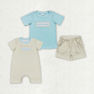 Ensemble prêt à expédier pour bébés garçons : T-shirt à manches courtes et short « Daddy's Boy » – Tenue de la Fête des Pères pour enfants - Product Image 1