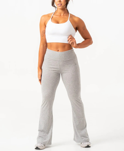 Leggings acampanados para mujer al por mayor, de pierna ancha, ropa deportiva, elásticos, de secado rápido, resistentes a la decoloración y a la humedad - Product Image 1