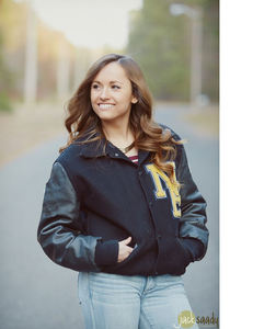 แจ็กเก็ตหนังแขนยาวสำหรับผู้ชายพิมพ์ลายได้ตามต้องการแจ็คเก็ตเบสบอลมีกระดุมคอตั้งสองสี - Product Image 2