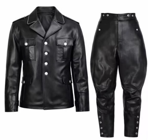 German Top Quality Men's Genuine Leather Suit <b>Stand</b> Collar Waterproof Outerwear Jacket Wholesale High Quality Zipper Long Sleeve - Product Image 1