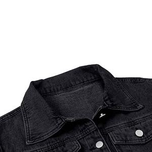 Veste en jean slim à manches longues personnalisée de bonne qualité pour hommes Veste en denim vintage de motard déchiré pour hommes - Product Image 3