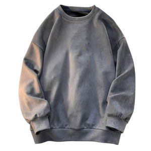 เสื้อกันหนาวมีฮู้ดสำหรับผู้ชาย, เสื้อวินเทจแขนยาวทรงหลวมคอกลมมีซับในหรูหรากันลมใช้ได้ทั้งชายและหญิง - Product Image 1