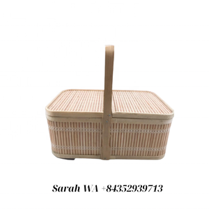 Cesta tejida vietnamita Premium para picnics, un elegante diseño de bambú para salidas de fin de semana. - Product Image 1