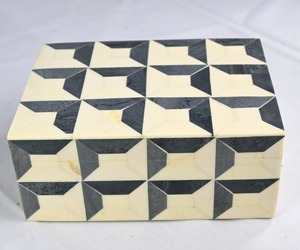 Caja de joyería con incrustaciones de hueso de fabricación india para regalar en bodas o collares y recuerdos disponibles por cantidad a granel - Product Image 2