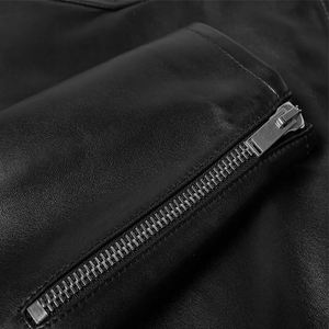 Mode slim fit style Design classique veste en cuir hommes moto Pu Faux cuir veste Logo gratuit personnalisation livraison directe - Product Image 5