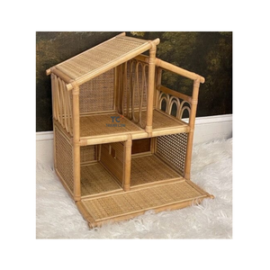 คุณภาพสูงทําด้วยมือหวายตู้สําหรับตุ๊กตา,หวายเดซี่ตุ๊กตาตู้เสื้อผ้าตุ๊กตาเฟอร์นิเจอร์ของเล่นเด็ก Mini boho - Product Image 5