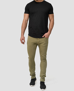 กางเกงยีนส์ทรงแบ็กกี้ผ้าเดนิมดิบจากโรงงาน ทรงสลิมฟิต ขาบานเล็กน้อย 15 ออนซ์ สไตล์ญี่ปุ่น - Product Image 1