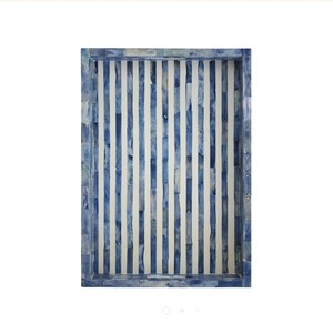 La mejor calidad American Home Decoraciones Unique Blue Indian Bone Stripes Bandejas para servir alimentos Tendencia para uso doméstico - Product Image 2