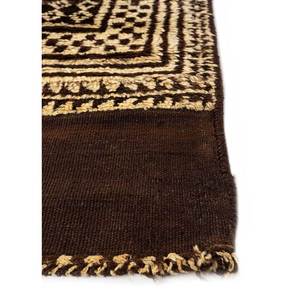 พรมขนสัตว์ถักมือสีเบจและสีน้ำตาลลายเรขาคณิต สำหรับห้องนั่งเล่น ทางเข้าห้องนอน ทางเดิน-Paem-695 - Product Image 4