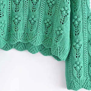 Vêtements tricotés en coton pour femmes pull-over tricoté confortable ensemble de costumes pantalon 2 pièces ensemble pull-over pour femmes - Product Image 2