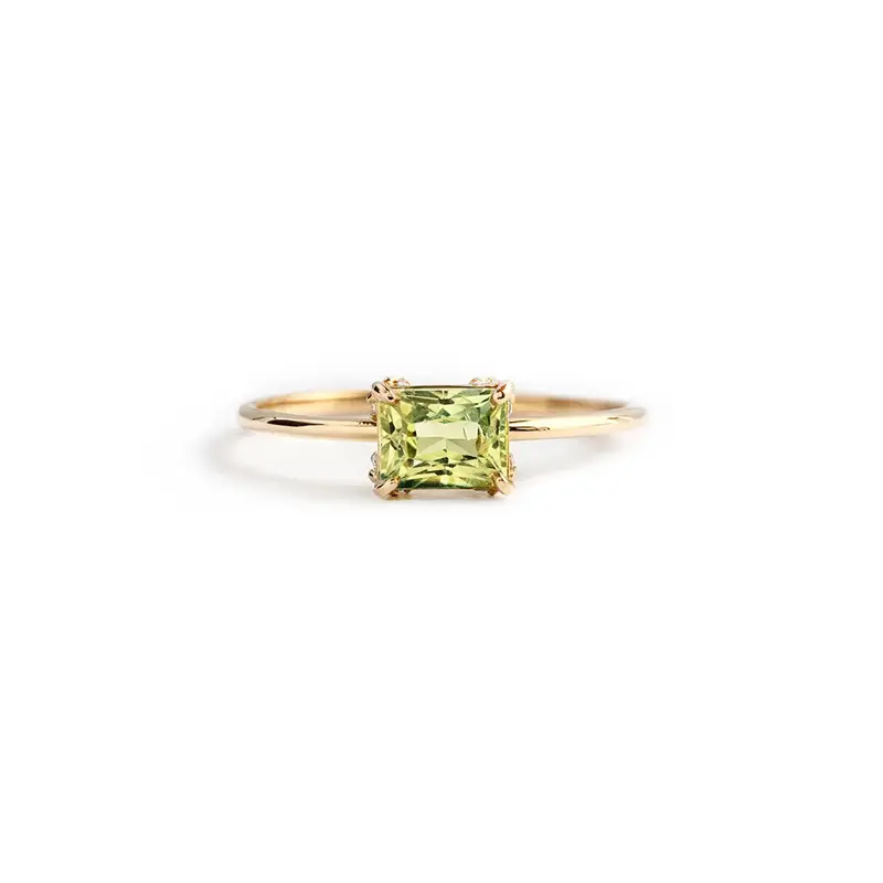 low MOQ wholesale minimalist good price for women 925 sterling silver peridot ring