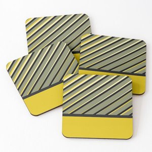 Bleu clair et foncé avec jaune et blanc beaux sous-verres de créateur ensemble décoration de table de mariage de noël sous-verres antidérapants - Product Image 3