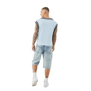 เสื้อกล้ามผู้ชายแฟชั่นฤดูร้อน คอกลม แขนออกแบบได้ตามสั่ง คุณภาพสูง พิมพ์โลโก้ได้ตามต้องการ แห้งเร็ว ระบายอากาศดี สไตล์สปอร์ต - Product Image 3