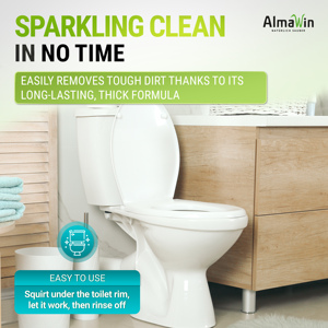 AlmaWin Export WC Aqua Marine Gel Fresh Mint 750ml Toilets&Urinals Against Limescale Urine Scale Vegan Organic Detergent - Product Image 5