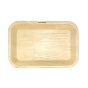 Organic Areca 9*6 Bandeja rectangular profunda para cada evento use boda/fiesta/evento/ocasión/servicio/viaje/hotel/hogar/camping - Product Image 1