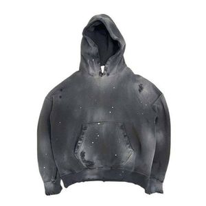 Pull à capuche zippé délavé à l'acide de style vintage Hommes Automne Léger 100% Coton Streetwear Impression en relief Design - Product Image 3