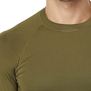 เสื้อรัดรูปแขนยาวคอกลมสำหรับผู้ชายเสื้อแรชการ์ดแบบเรียบออกแบบได้ตามต้องการ - Product Image 5