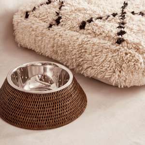 Bol d'alimentation en eau en bois de rotin personnalisé bon marché accessoires de mangeoire pour animaux de compagnie écologiques pour chats et chiens - Product Image 3