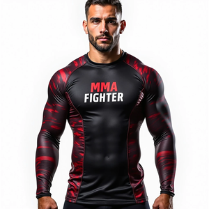 Personalizado MMA personalizado Rash Guards venta al por mayor equipo para entrenamiento gimnasio y entrenamiento sublimado combate deportes ropa para hombres - Product Image 5
