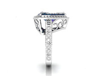 Anillo de compromiso de montaje semi de Plata de Ley 925 con forma de cojín con piedra natural para bodas y fiestas suministro directo de fábrica a granel