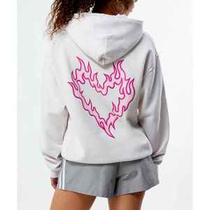 Sudadera Extra Grande para Mujer de Invierno, MOQ Bajo, 100% Algodón, Transpirable, Ecológica, con Impresión de Logotipo Personalizado, Hombros Caídos, OEM - Product Image 2