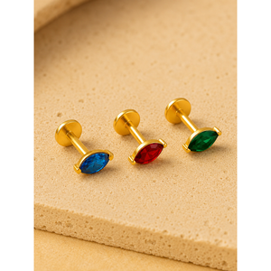Marquise Cut <b>Titanium</b> <b>Stud</b> Earrings Trendy Jewelry for Women - Product Image 2