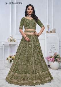 ผ้านิ่มปักลายด้วยผ้าลูกไม้จาก lehenga choli จากซัพพลายเออร์ในอินเดีย - Product Image 2