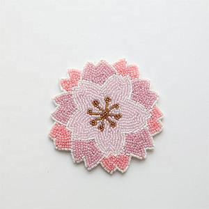 Posavasos Hecho a Mano con Cuentas de Contorno Marrón, Cuentas de Semillas, Elegante y Duradero - Product Image 3