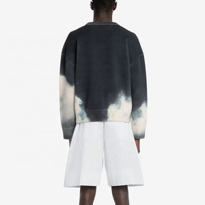 DEC Oem Sudadera de cuello redondo en blanco Streetwear Jersey de algodón puro Patrón de nubes personalizado Logotipo impreso Sudadera de cuello redondo Sudaderas con capucha - Product Image 3