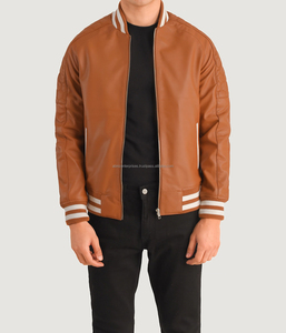 Blouson universitaire homme style urbain à motif lettres côtelées personnalisé, en polyester/coton, col montant, pour l'hiver, service OEM, réduction - Product Image 6