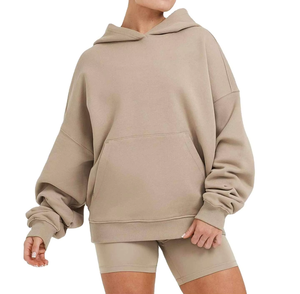 Ensemble sweat à capuche et short en coton uni pour femme, coupe décontractée, toucher doux, séchage rapide, écologique, idéal pour l'été - Product Image 1