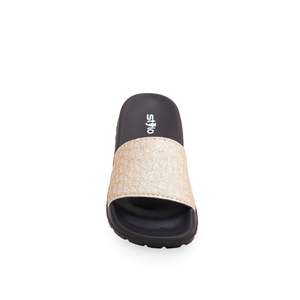 Pantoufles décontractées dorées avec imprimés d'animaux pour filles KD5416 - Product Image 1