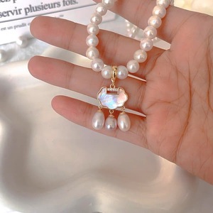 Collier Vintage Puissant en Or 14K avec Perles Naturelles Fritillaria de Grade AAAA, Pendentif Ruyi Fait Main, Breloque <span class=keywords><strong>Joker</strong></span> - Product Image 2