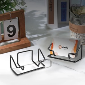 Sleek Black Wire Business <b>Card</b> Stand for Office Desk Display Durable <b>Metal</b> Organizer Set Ideal for Professionals and Businesses - Product Image 6