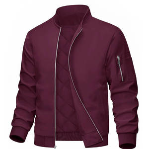 Blouson Bomber Homme Style Urbain Coupe-Vent Léger Zippé Col Côtelé Décontracté Tendance Extérieur pour Hommes - Product Image 1