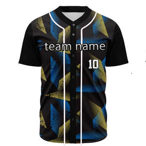 Camiseta de Béisbol de la Mejor Calidad con Botones, Logotipo Personalizado en la Parte Delantera, Impresión 3D, Tallas Grandes, Unisex, 100% Poliéster Transpirable - Product Image 1