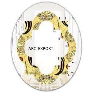 Espejo antiguo fundido de aluminio niquelado negro con soporte redondeado antiguo grande elegante con espejo decorativo de artículos de mesa - Product Image 4