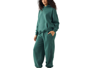 Ensemble de survêtement pour femme, style streetwear, broderie hivernale, ample, cousu, 2 pièces, tenue de voyage, athlétique, en molleton français, 2 pièces - Product Image 5