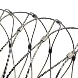304 316 316L Webnet Wire Mesh Systems Stainless Steel Wire Rope Mesh Webnet Without Sleeves