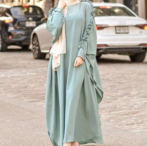 Abaya brodée blanche de Dubaï Vêtements islamiques arabes pour femmes Abaya brodée de Dubaï pour mariage et fête - Product Image 4