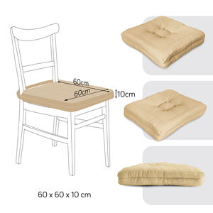 Cojín de Suelo Portátil y Cómodo de 60x60x10cm para Interiores/Exteriores, 100% Poliéster, Acolchado, Lavable, para Bancos, Sillas, Pisos y Almohadas - Product Image 2