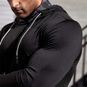 100% Polyester <b>Mens</b> Sporty Custom Hoodies <b>Pullover</b> With Designs Slim Fit Stretchy Hoody - Product Image 4