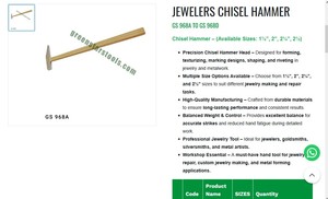 Jewelers Chisel Hammer Metal Forming Texturing Hand Tool Jewelry Making Goldsmith Tools |Item No GS-968A - Product Image 3
