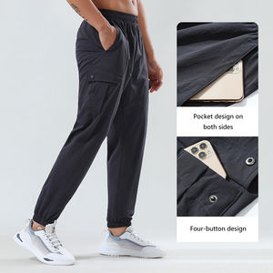 กางเกงกีฬาเอวสูงของผู้ชายผ้าฝ้ายลำลองพิมพ์โลโก้น้ำหนักเบาแบบตรงขายส่งฤดูร้อนใส่ทำงาน - Product Image 3