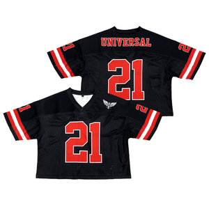 Custom Street Wear Fútbol Jersey Moda Americana Sublimación Imprimir Rosa Mujeres Diseño Malla Boxy Fit Camisas Rivalries Jersey - Product Image 5