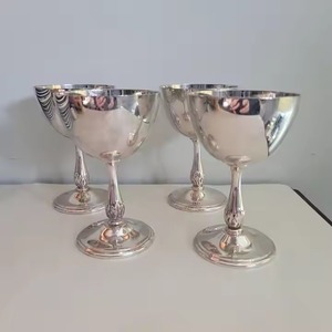 Copa de Metal S.S grabada decorativa antigua para vino, copa de Metal terminada de peltre de vino personalizada, regalos de inauguración de la casa - Product Image 2