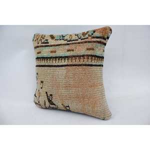 Cojín de Lana Beige Tejida con Parches Kantha, 14x14 Pulgadas, Vintage, Bordado, Rústico, Antideslizante, Ecológico, Desmontable y Lavable - Product Image 3